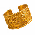 Hammered Gold Organic Vine Cuff Bracelet | Vintage Relief Statement Bangl