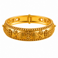 Ornate Gold Filigree Hinged Bangle | Vintage Moroccan Granulation Statement Bracelet
